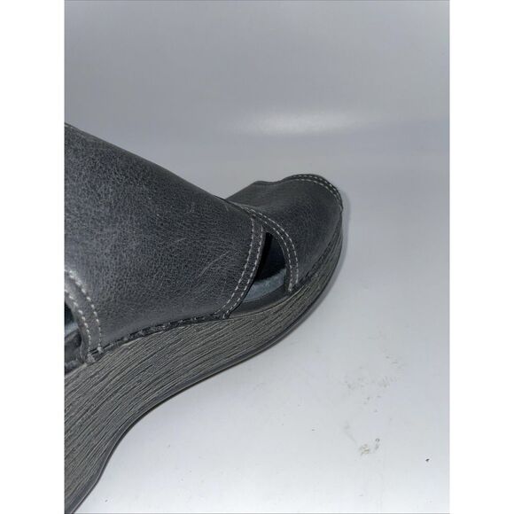 DANSKO Black Leather Buckle/Strap Wedge Shoes Sandals Women's Size 6.5-7 EU 37‎ - Picture 5 of 14